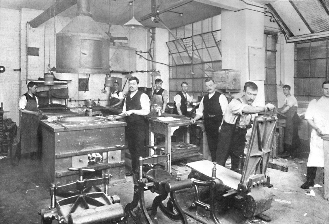 Dalziel Foundry Limited. - Earl Street-lokaler. Formnings- och gjutverk och personal, 1909. av Fradelle and Young