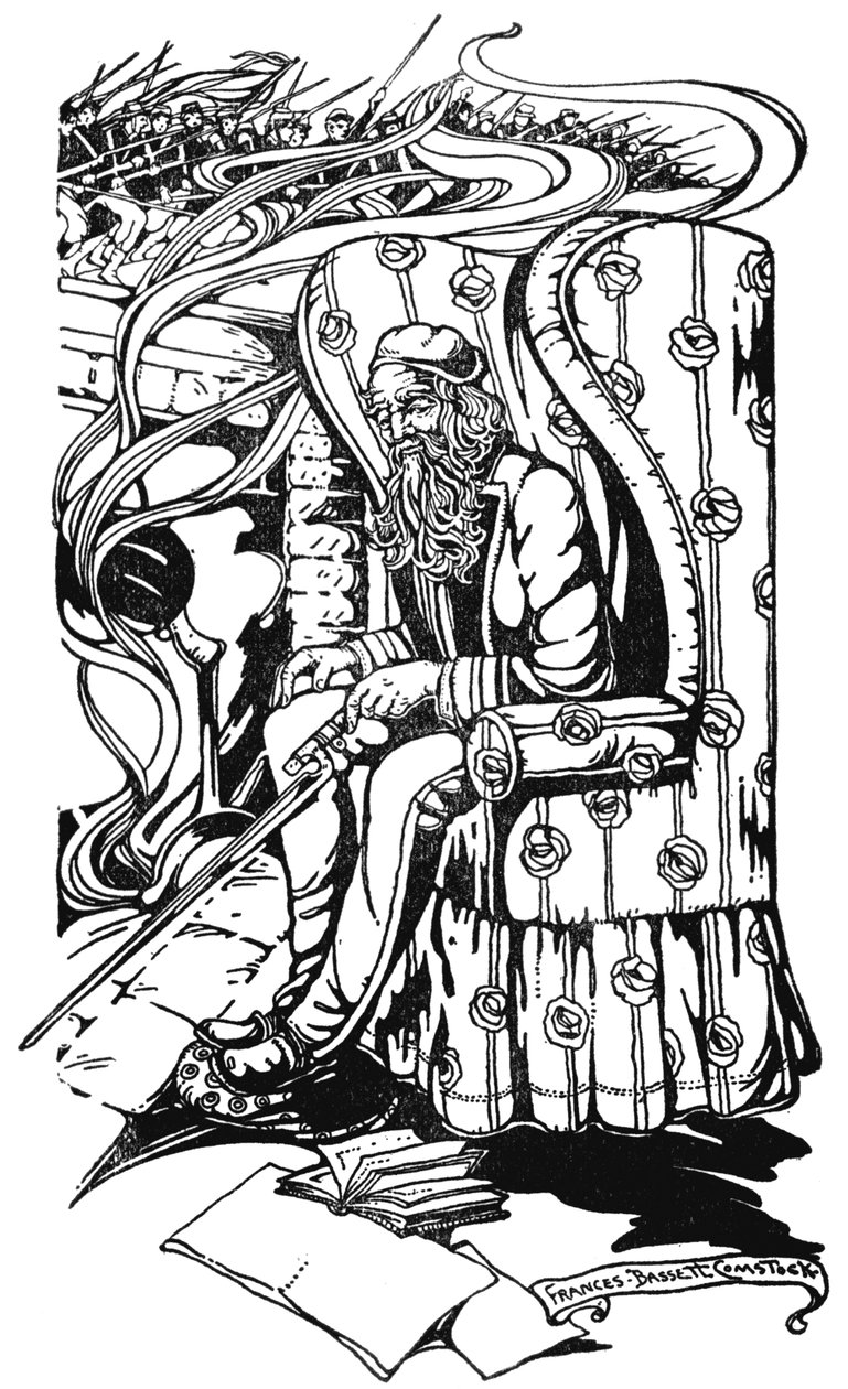 By the Christmas Fire, illustration från 