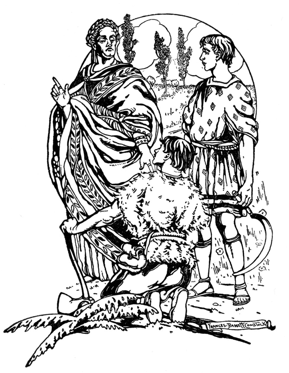 Illustration från "On Being a Doctrinaire", av Samuel McChord Crothers, 1908 av Frances Bassett Comstock