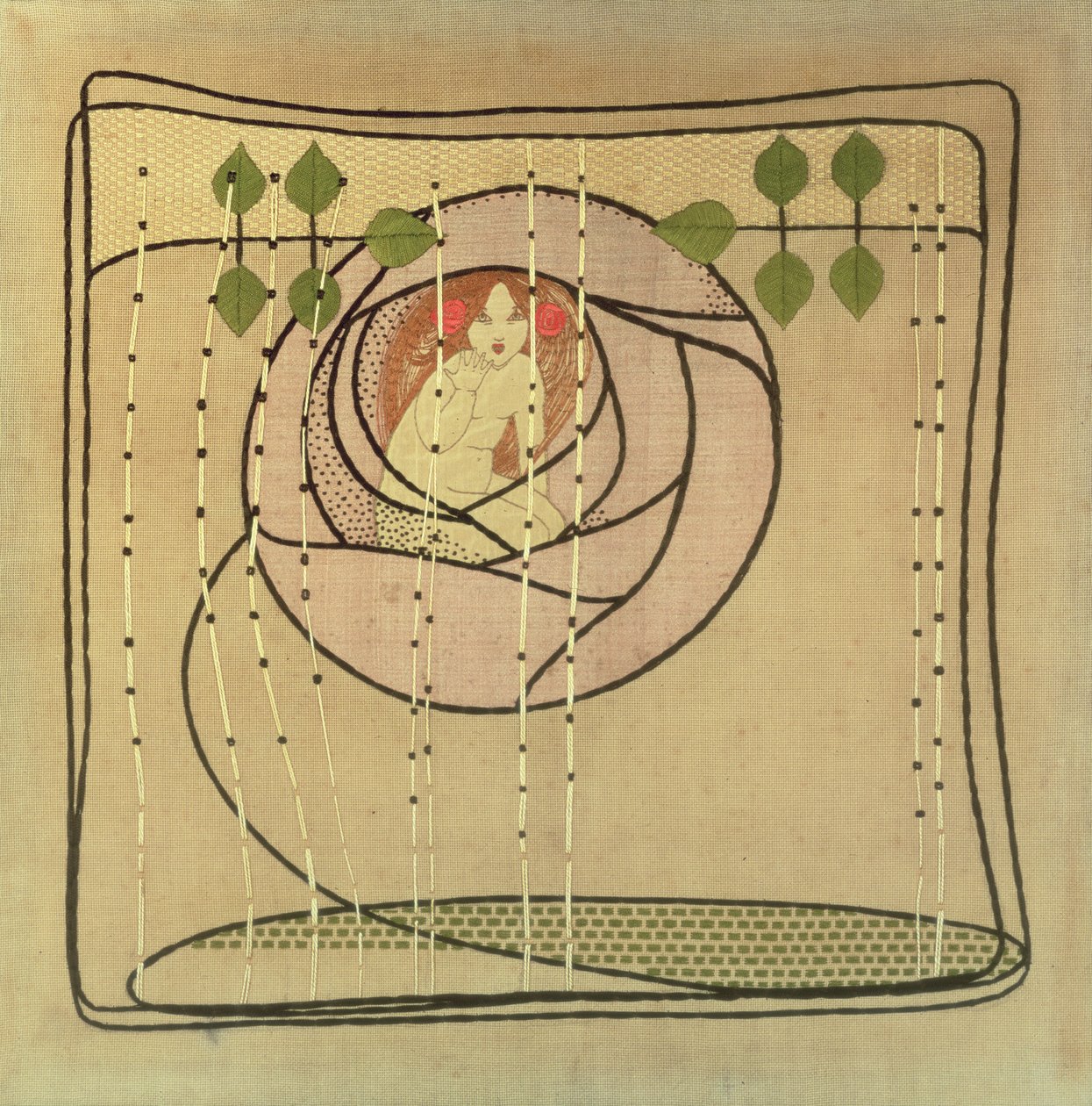 The Spirit of the Rose, ca 1900 (broderi) av Frances McNair