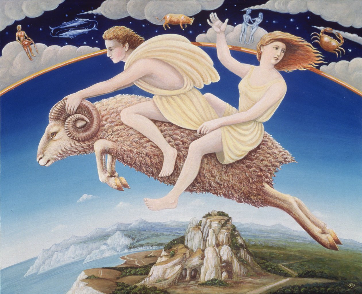 Väduren, 1988 (olja och tempera på panel) av Frances Broomfield