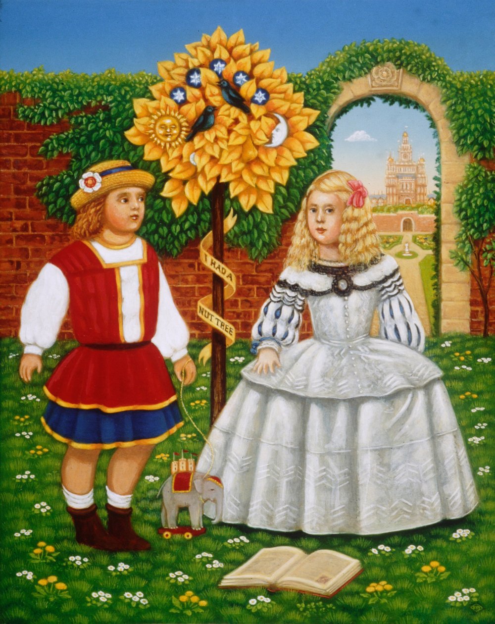 I Had a Little Nut Tree, 1995 (oljor och tempera på panel) av Frances Broomfield