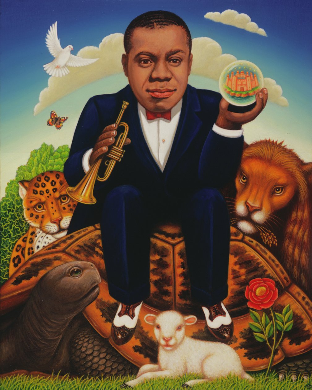 Its a Wonderful World (Louis Armstrong) 2006 (olja och tempera på panel) av Frances Broomfield