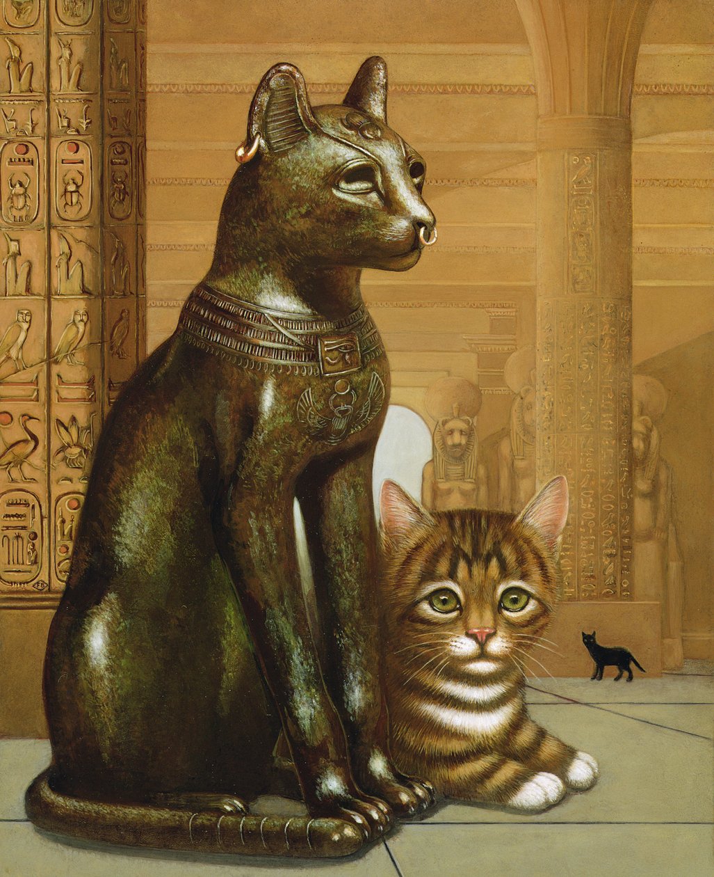Mike the British Museum Kitten, 1995 (olja och tempera på panel) av Frances Broomfield