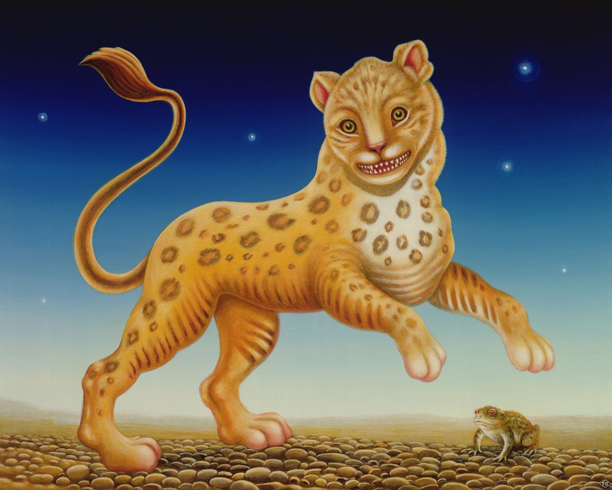Panther, 2004 (olja och tempera på panel) av Frances Broomfield