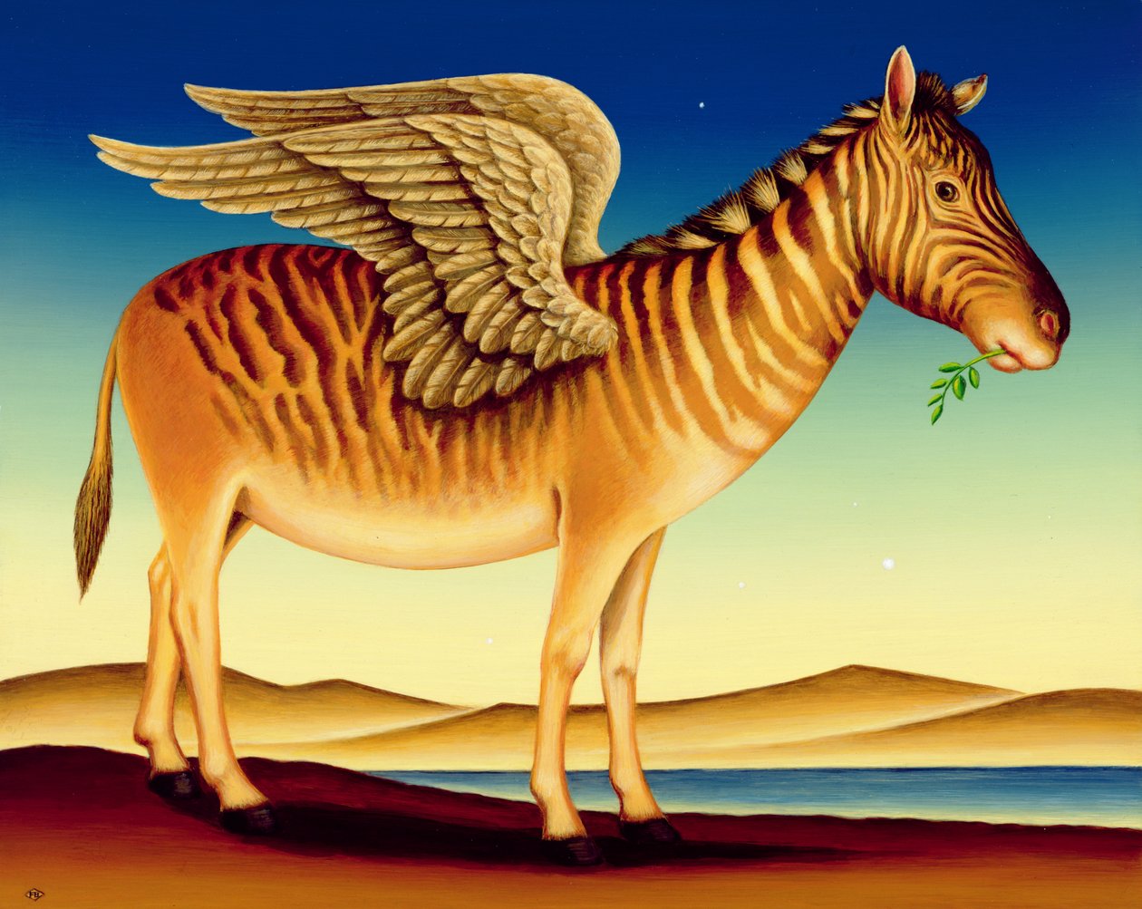 Quagga, 2000 (olja och tempera på panel) av Frances Broomfield