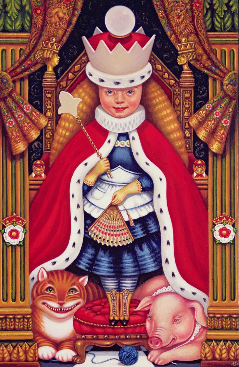 Queen Alice, 2008 (olja och tempera på panel) av Frances Broomfield