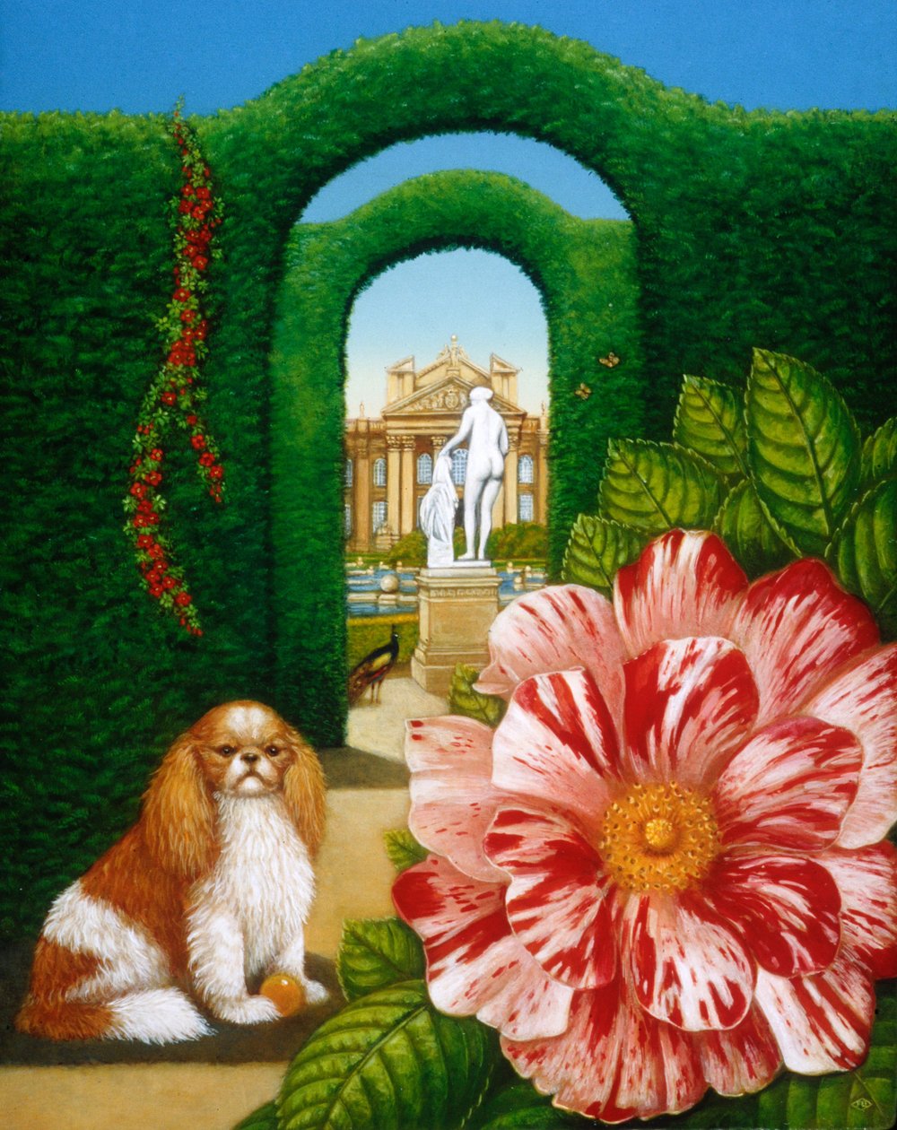 Rosa Mundi, 1995 (oljor och tempera på panel) av Frances Broomfield