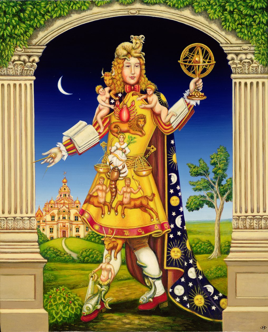 The Astrologers Garden, 2000 (olja och tempera på panel) av Frances Broomfield