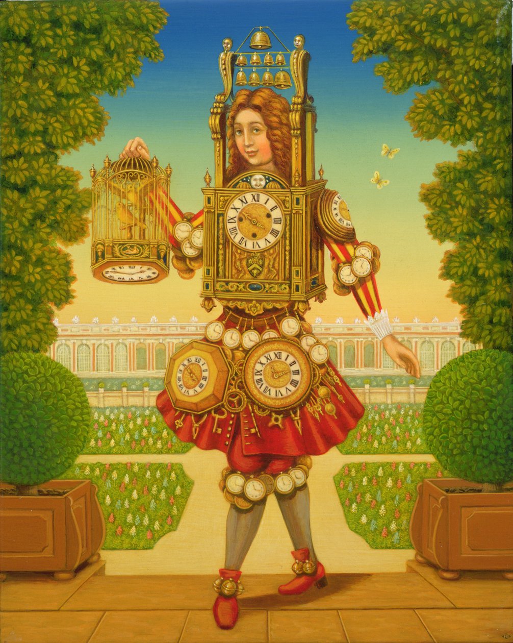 The Clockmaker (olja och tempera på panel) av Frances Broomfield