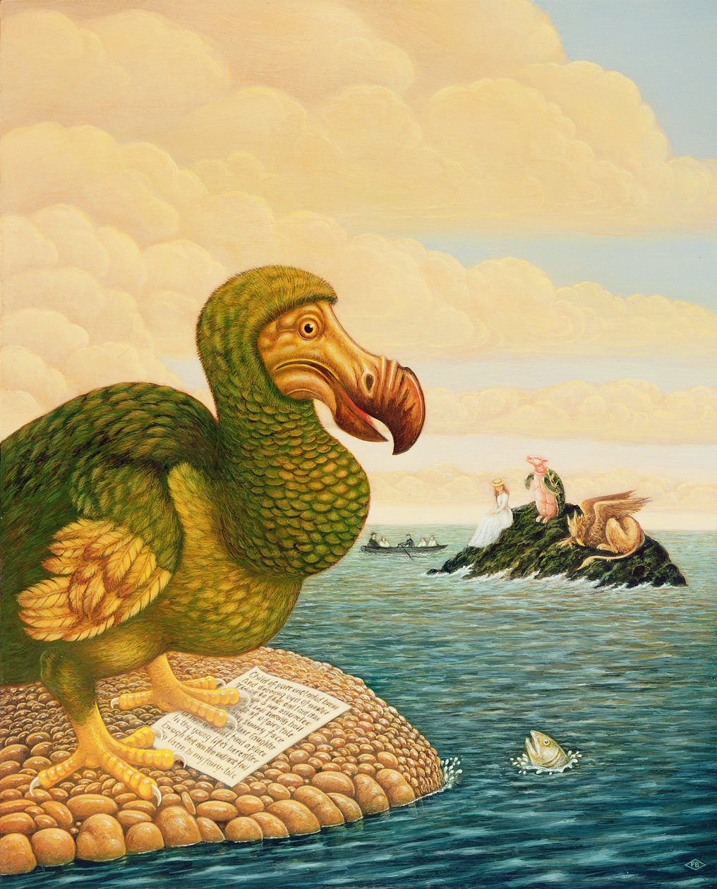 The Dodo, 1993 (olja och tempera på panel) av Frances Broomfield