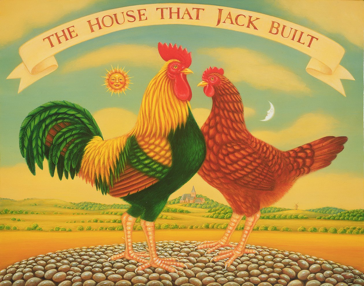 The House that Jack Built, 1996 (olja och tempera på panel) av Frances Broomfield