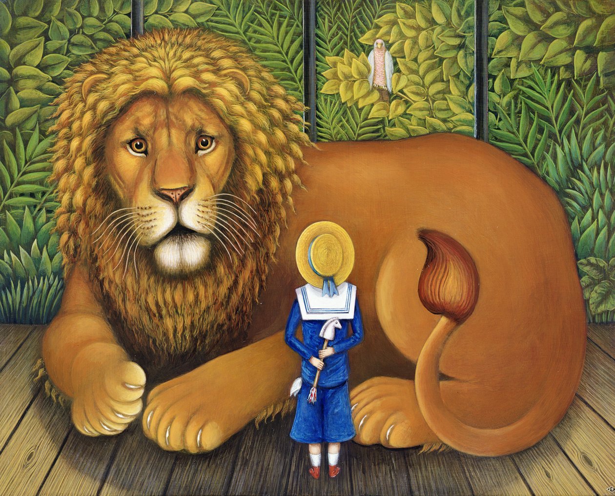 The Lion and Albert, 2001 (olja och tempera på panel) av Frances Broomfield