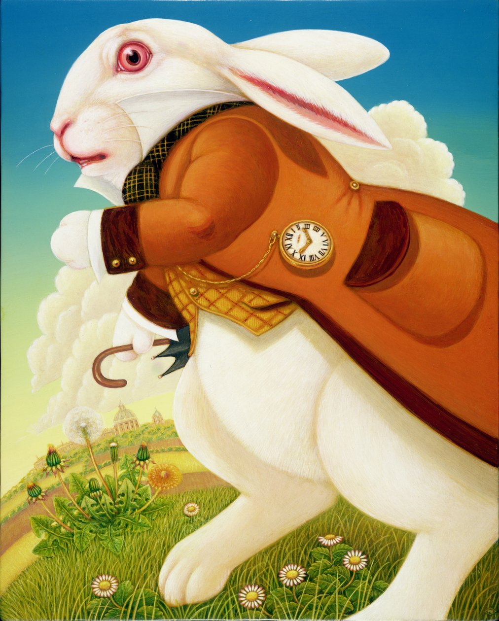 The White Rabbit, 2003 (olja och tempera på panel) av Frances Broomfield