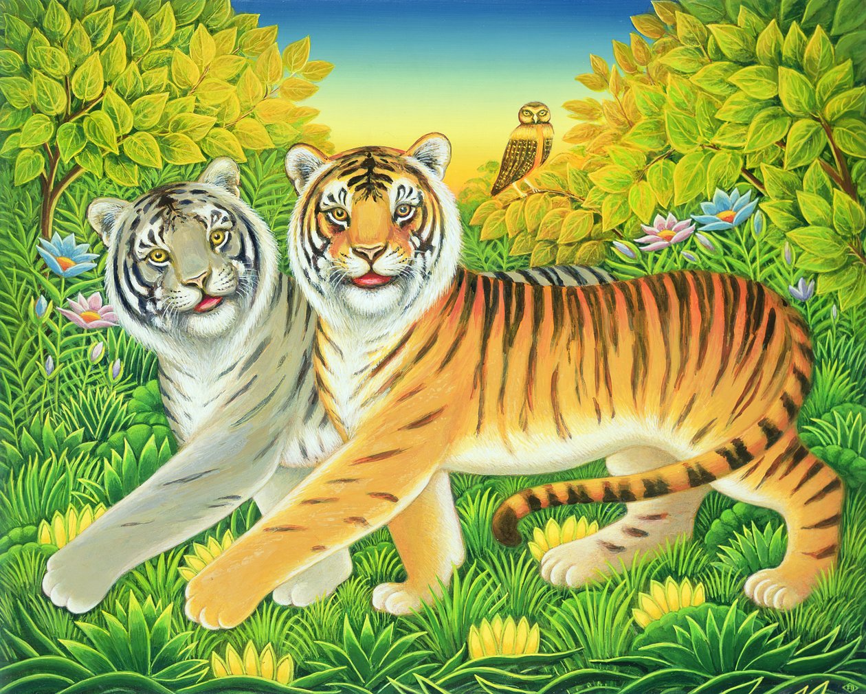 Tyger Tyger, 2002 (olja och tempera på panel) av Frances Broomfield