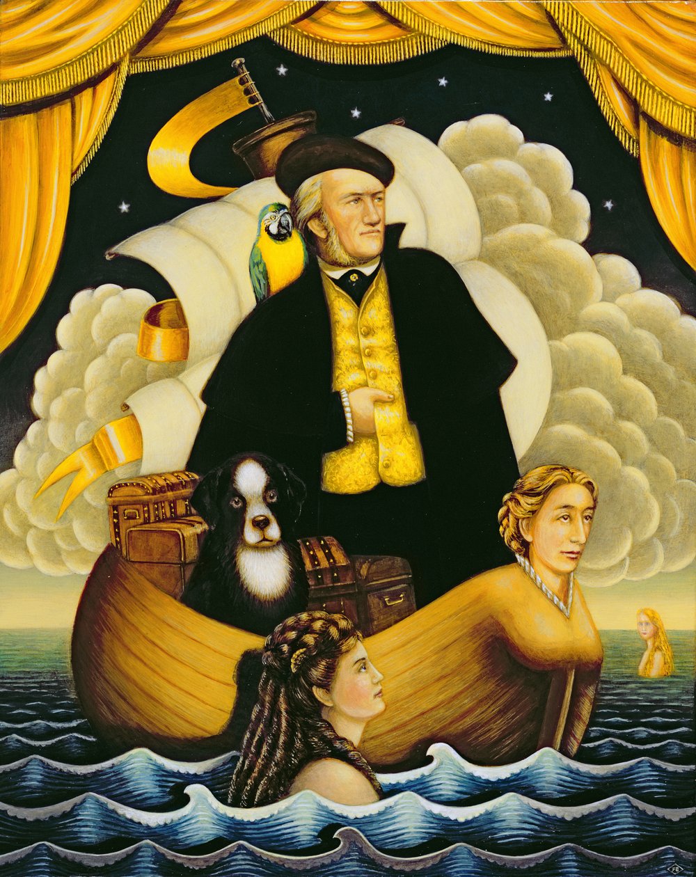 Wagner, den flygande holländaren, 2001 (olja och tempera på panel) av Frances Broomfield