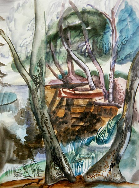 Landskap, ca 1935 (akvarell på papper) av Frances Hodgkins
