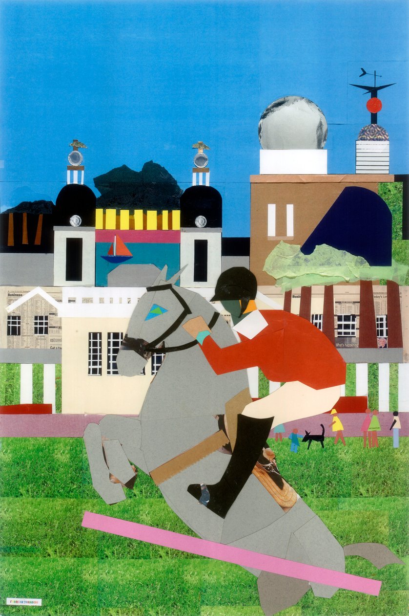 Olympic Equestrian Event i Greenwich Park, 2012 (collage på papper) av Frances Treanor