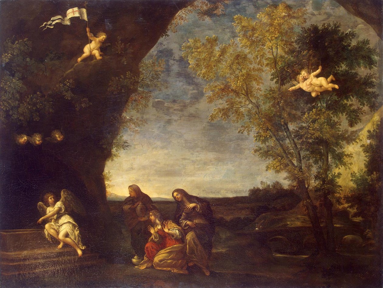 Holy Women at Chirsts Tomb av Francesco Albani