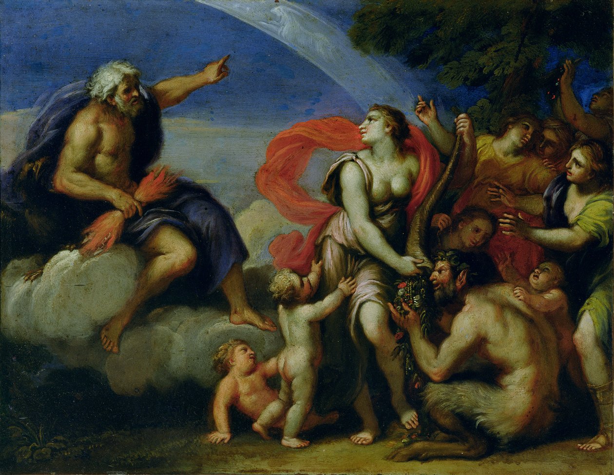 Jupiter och Pandora av Francesco Albani