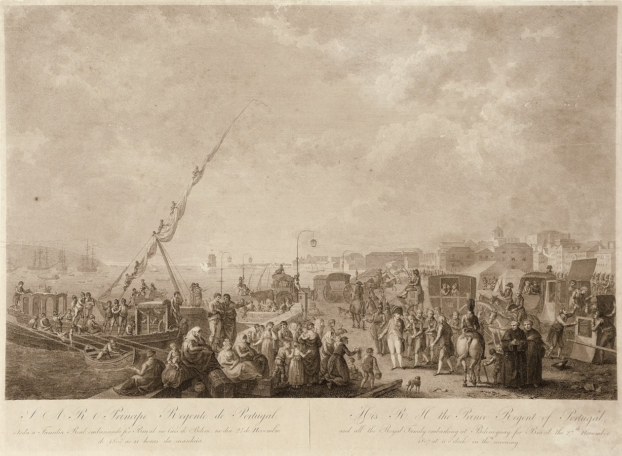 John VI embarking to Brazil av Francesco Bartolozzi