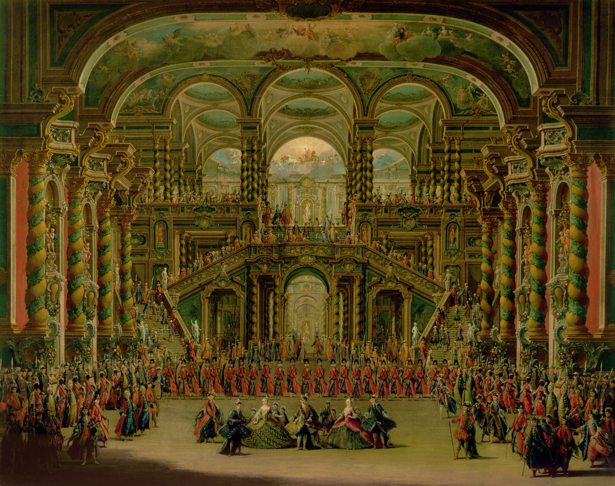 En dans i ett barockrokokopalats av Francesco Battaglioli