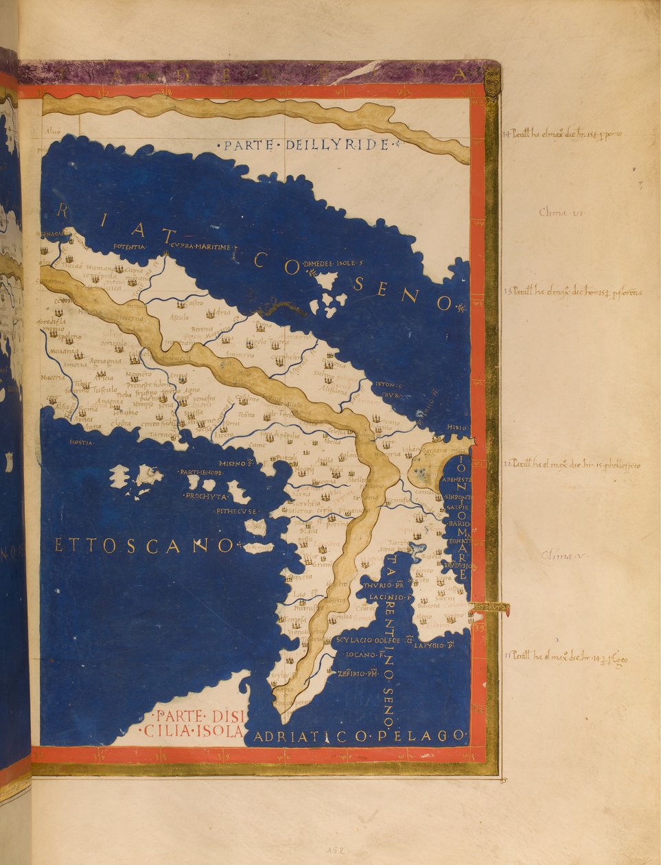 Kort over Italien baseret på Ptolemyus Geographia, 1480 (se også 3496134) swed av Francesco Berlinghieri