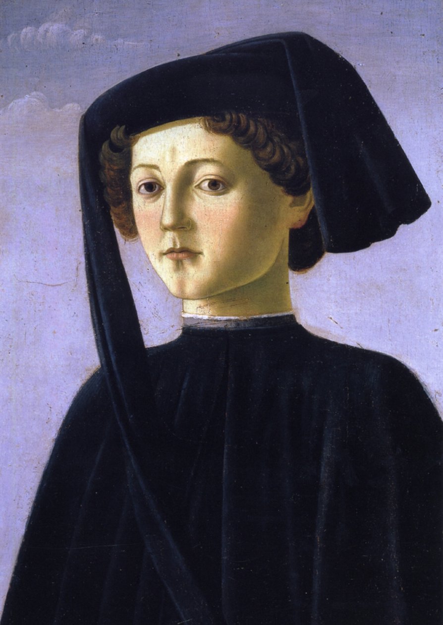 Porträtt av en ung man (tempera på panel) av Francesco Botticini