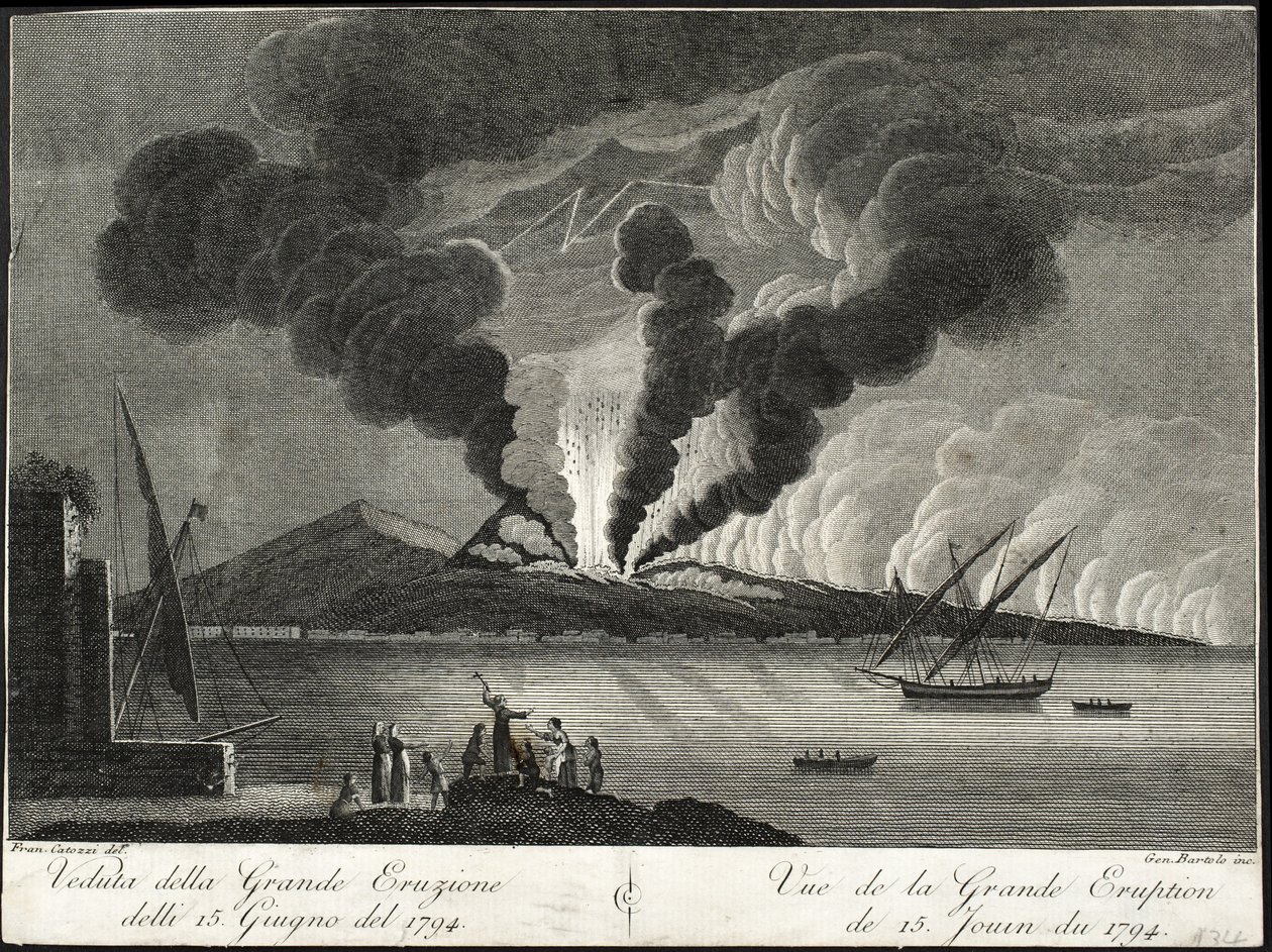 Utsikt över det stora utbrottet, 15 juni 1794 av Francesco Catozzi
