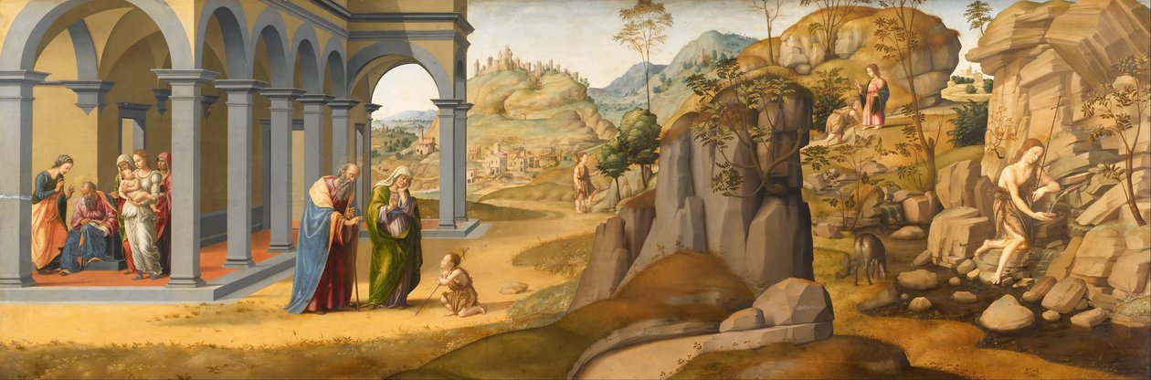 Scener från Johannes döparens liv av Francesco Granacci