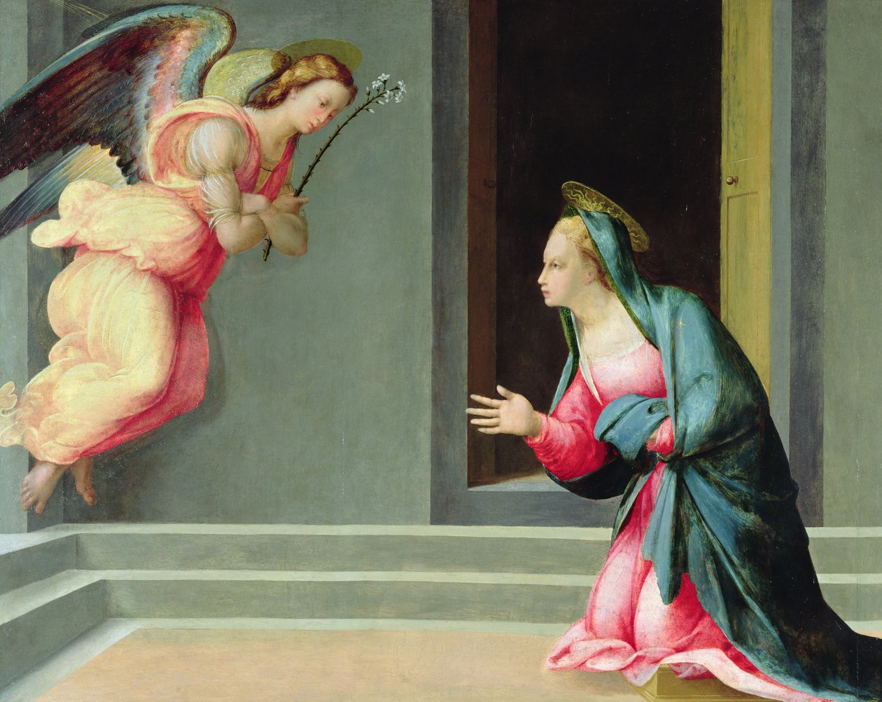Bebådelsen (tempera på panelen) av Francesco Granacci