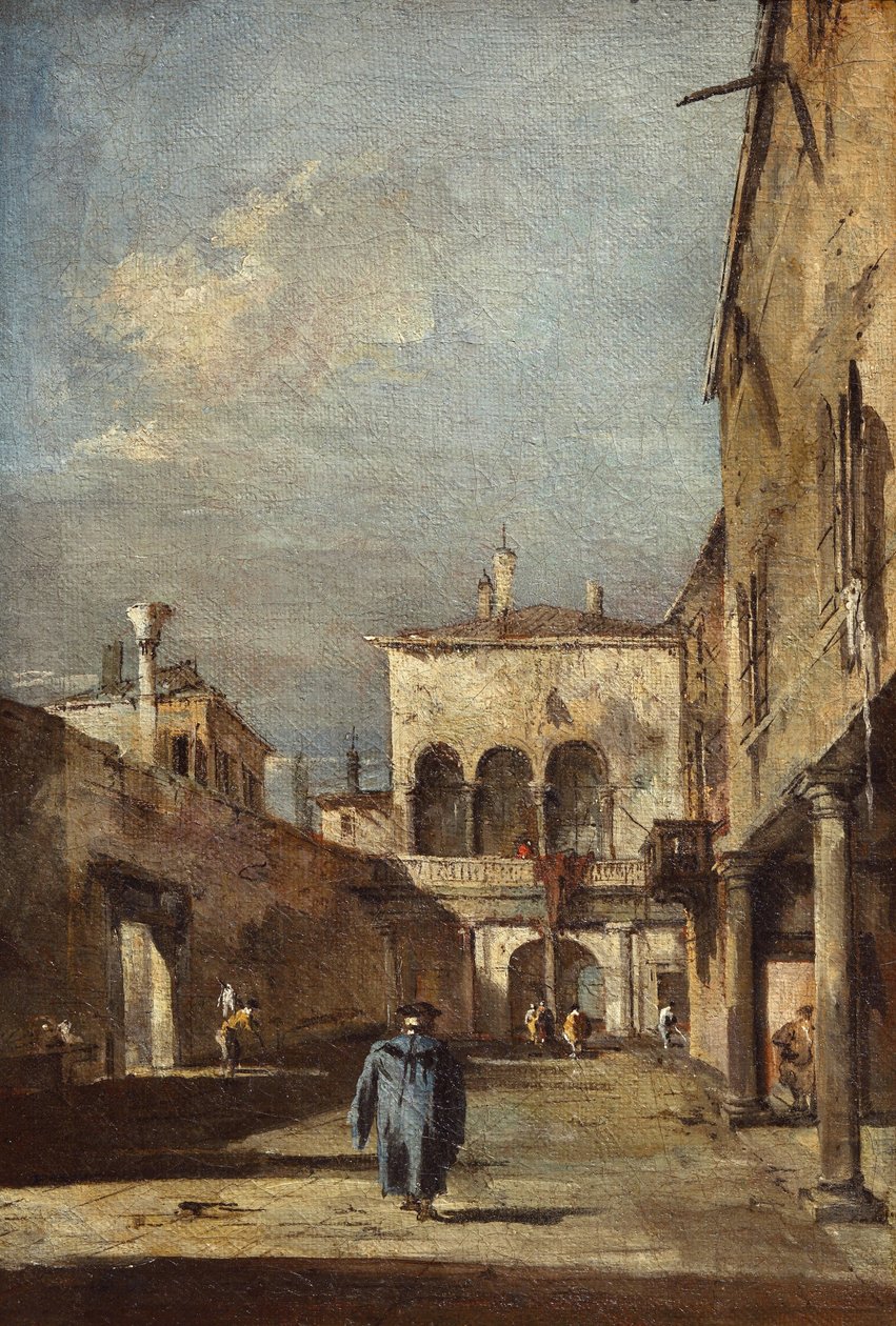 Arkitektonisk fantasi med en innergård av Francesco Guardi