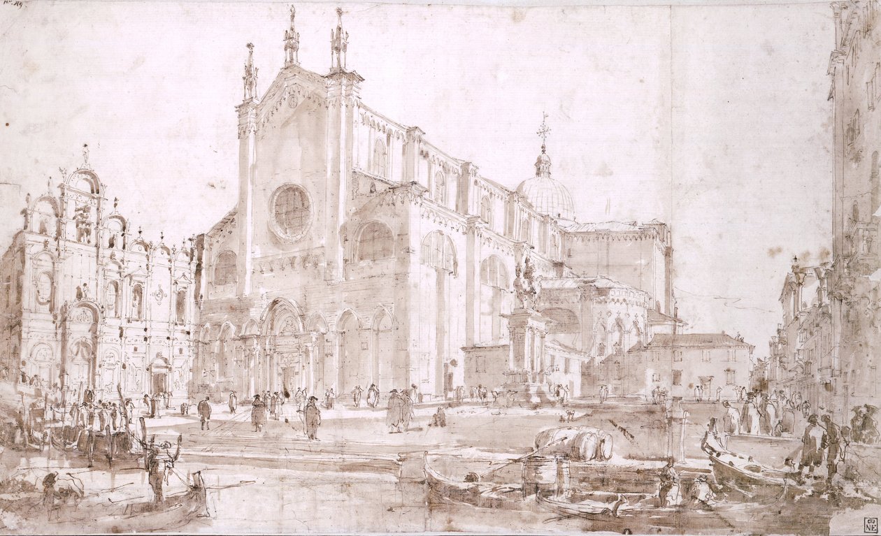 Campo San Zanipolo i Venedig av Francesco Guardi