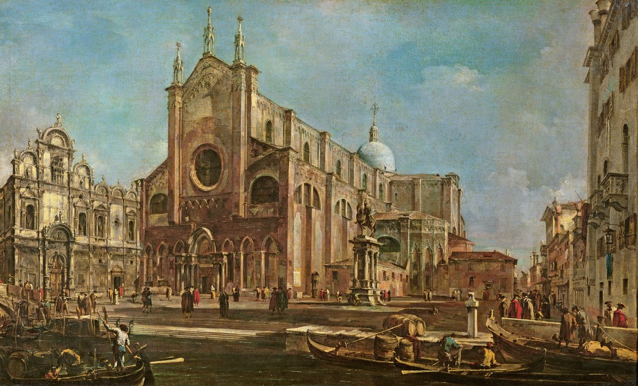 Campo dei Santi Giovanni e Paolo och Scuola Grande di San Marco, Venedig av Francesco Guardi