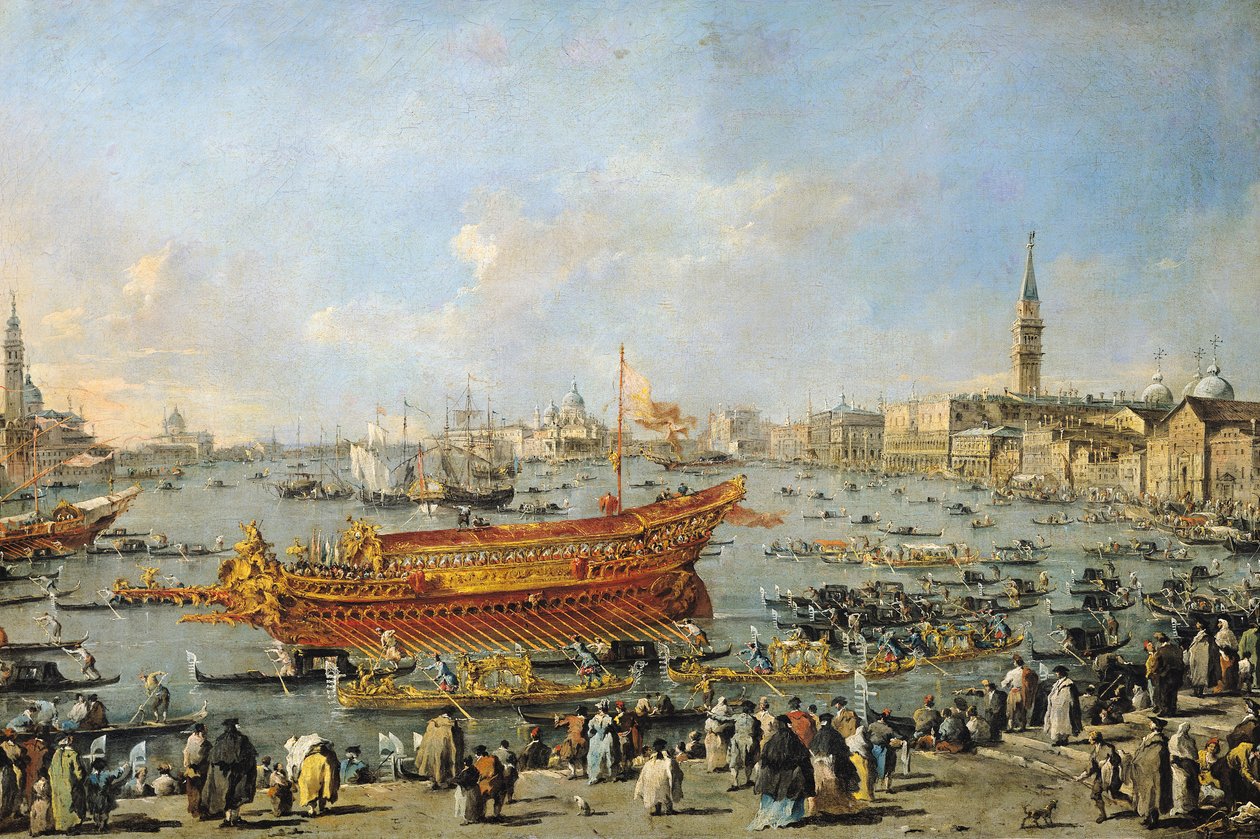"Bucentaurs" avgång till Lido på Kristi himmelsfärdsdag, 1766-70 av Francesco Guardi