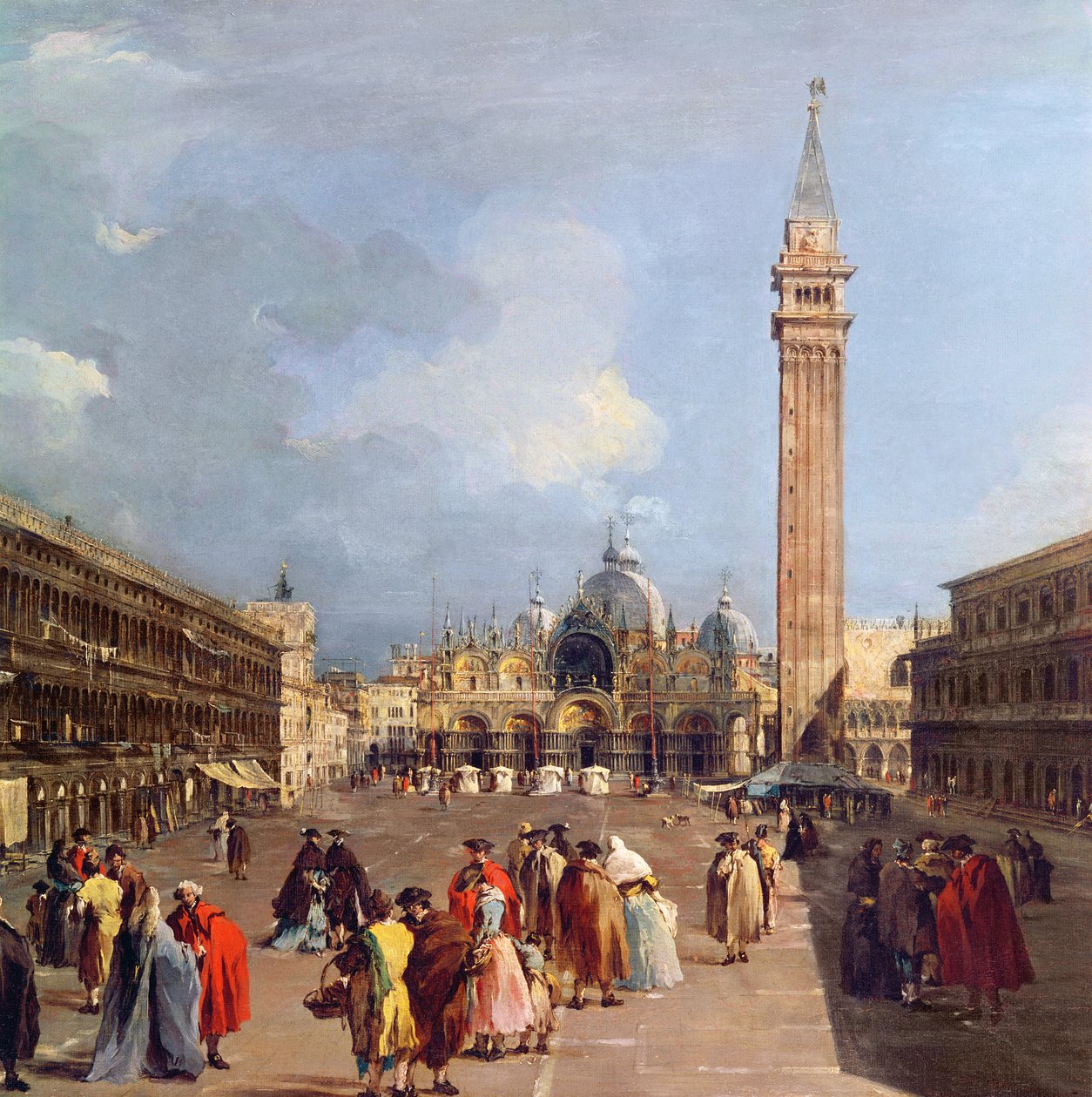 Piazza San Marco, Venedig, ca 1760 (detalj) av Francesco Guardi