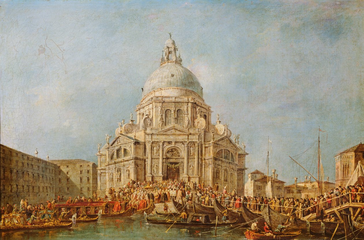Dogen av Venedig vid Festa della Salute, 21 november, för att fira slutet på pestilensen 1630, ca 1766-70 av Francesco Guardi