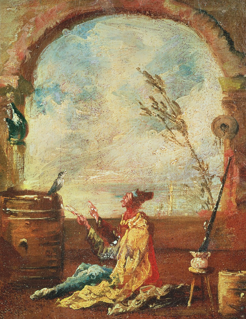 Poeten och fågeln av Francesco Guardi