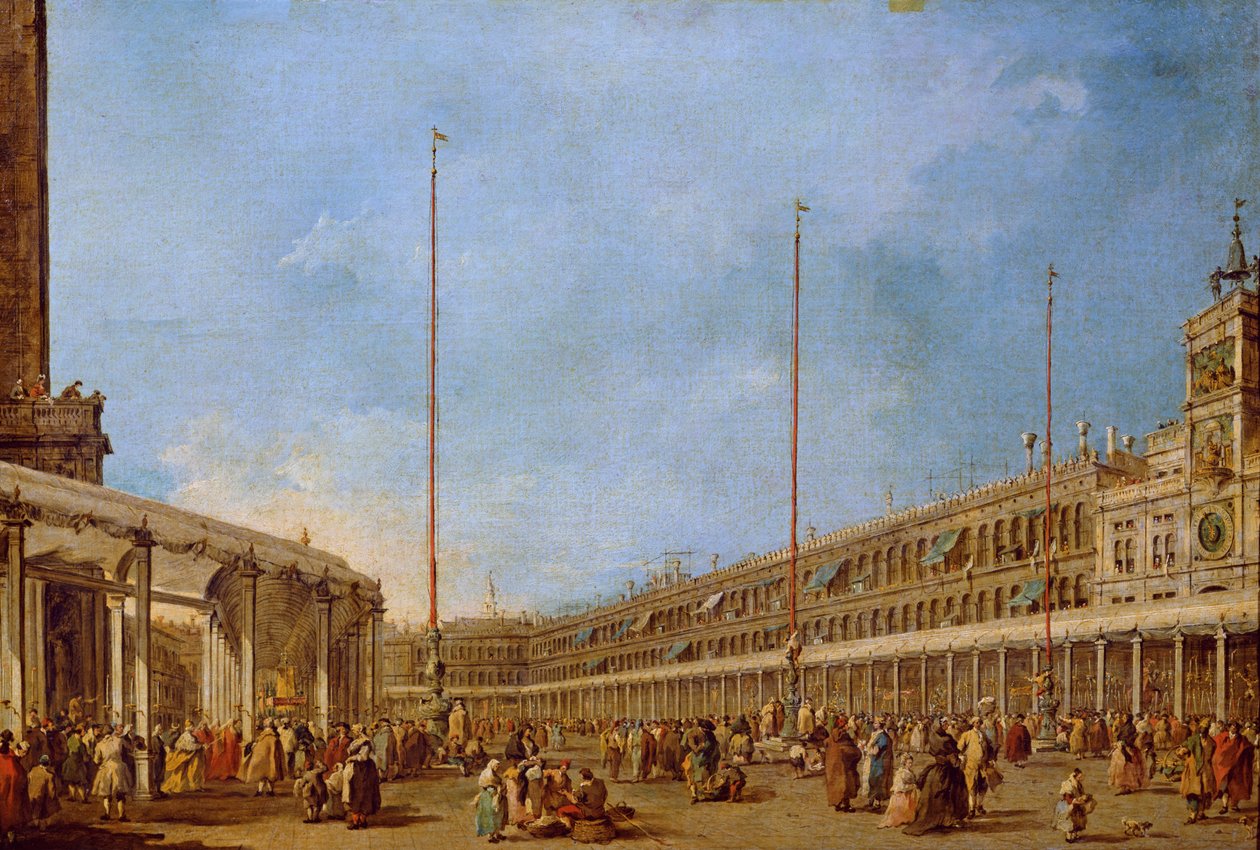 Processionen av Corpus Domini genom Markusplatsen, c.1766-70 av Francesco Guardi