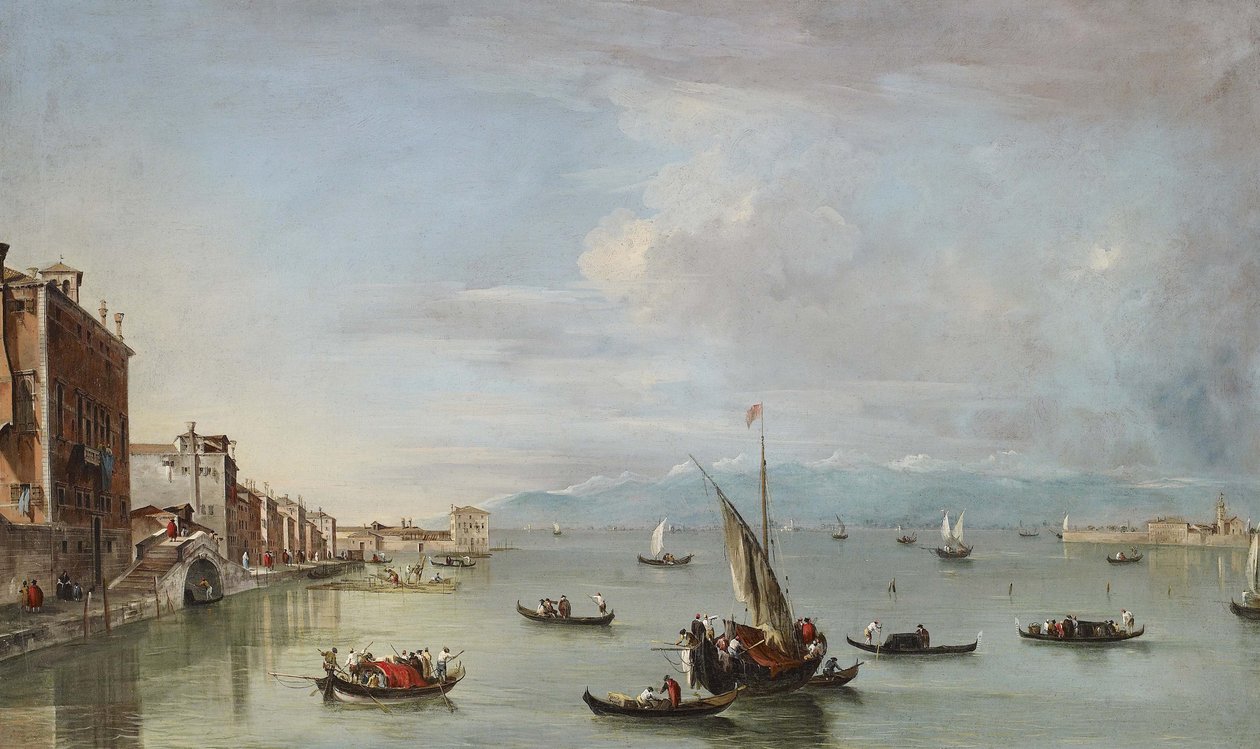 Venedig: Fondamenta Nuove med lagunen och ön San Michele, ca 1758 av Francesco Guardi