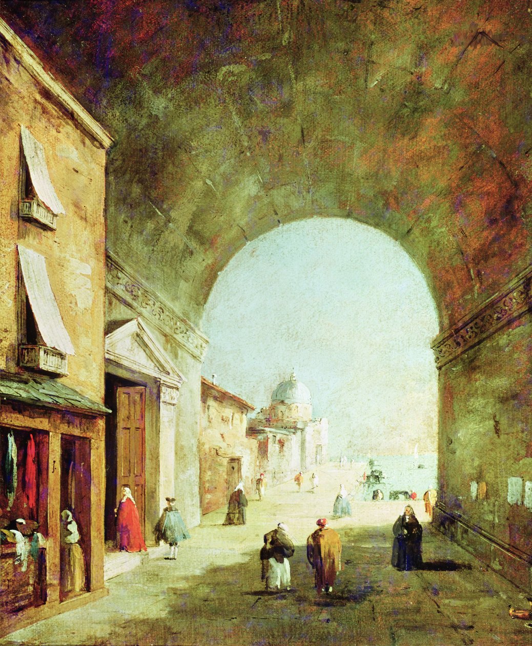 Utsikt över en venetiansk gata av Francesco Guardi