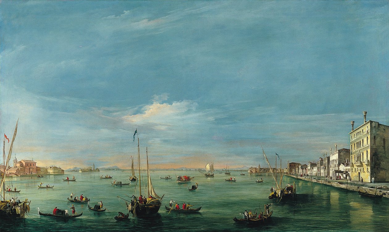Utsikt över Giudecca -kanalen och Zattere av Francesco Guardi