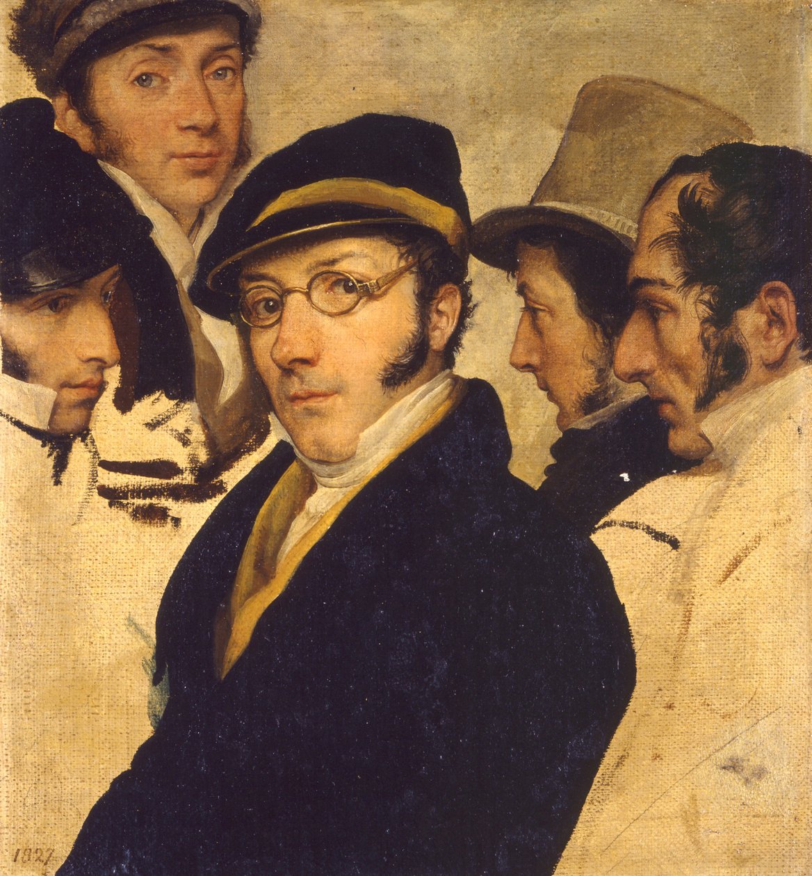 Självporträtt i en kompisgrupp av Francesco Hayez