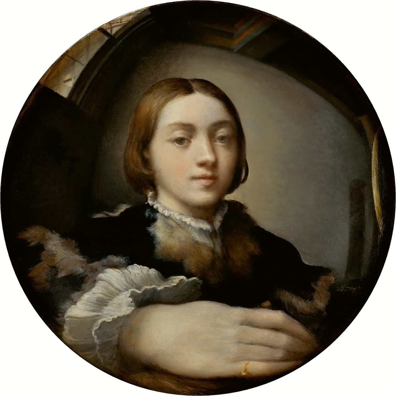 Bow-carving Amor av Parmigianino