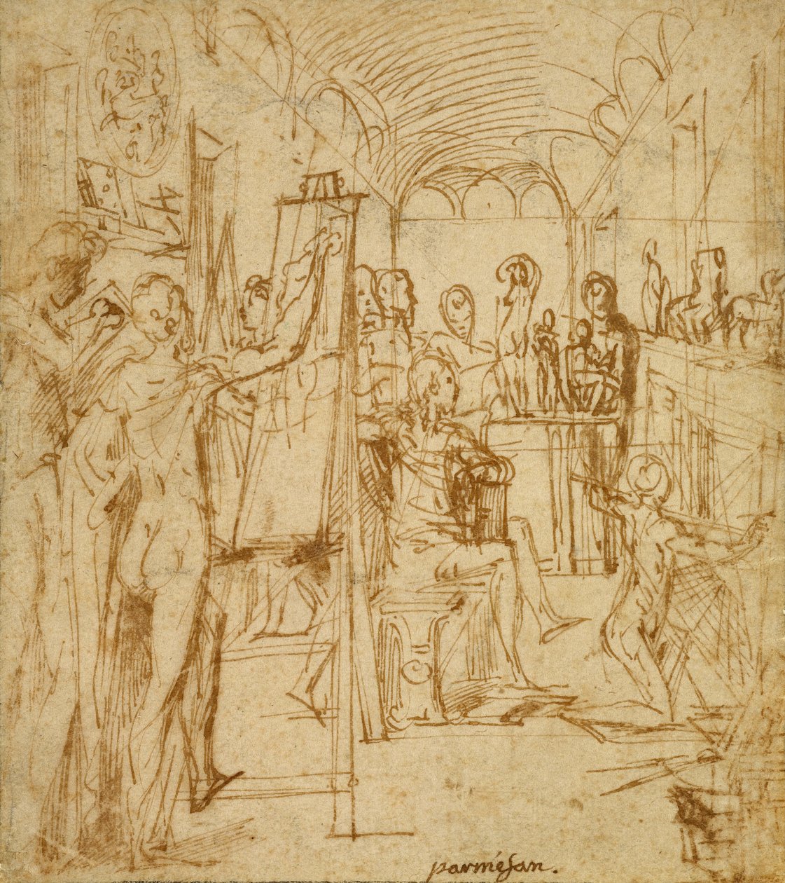 Interior of a Painter’s Studio av Parmigianino