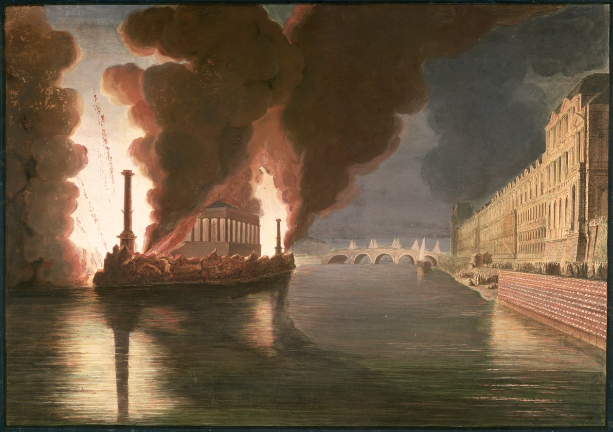 Fyrverkerier på Seine av Francesco Piranesi