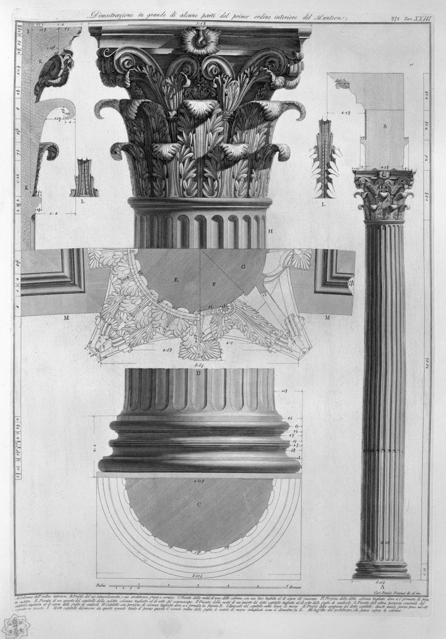 Pantheon, upptill. Himmel av Francesco Piranesi