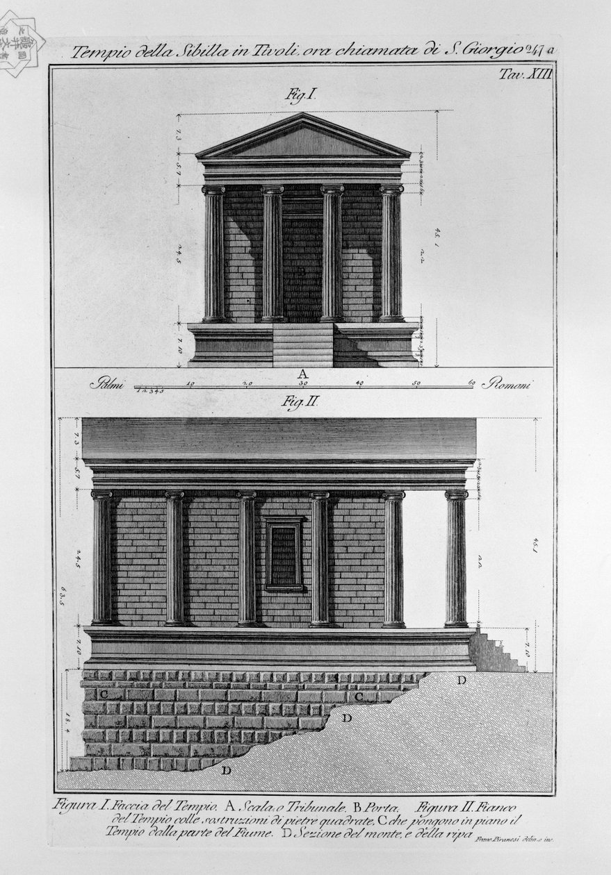Tempio della Sibilla in Tivoli, ora chiamata di S. Giorgio av Francesco Piranesi