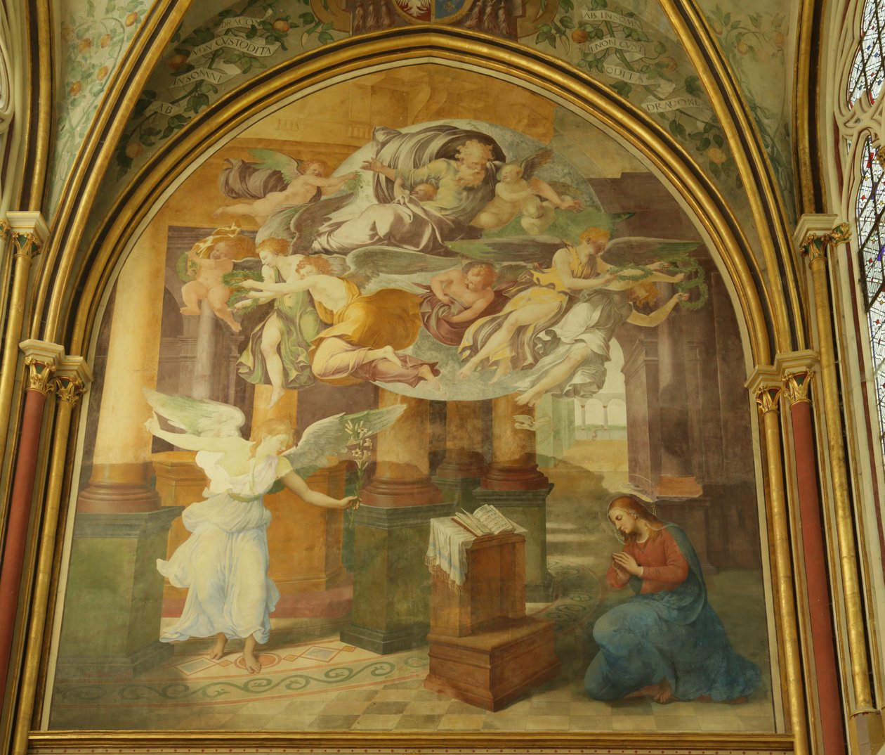 Västmuren i Rayonnant-kapellet i klostret med bebådelsen, 1500-1800-talet av Francesco Primaticcio