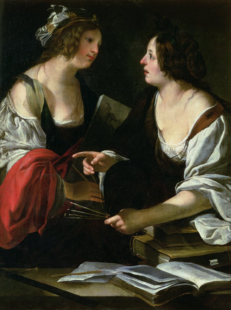 Allegori över målning och arkitektur, c.1620 av Francesco Rustici